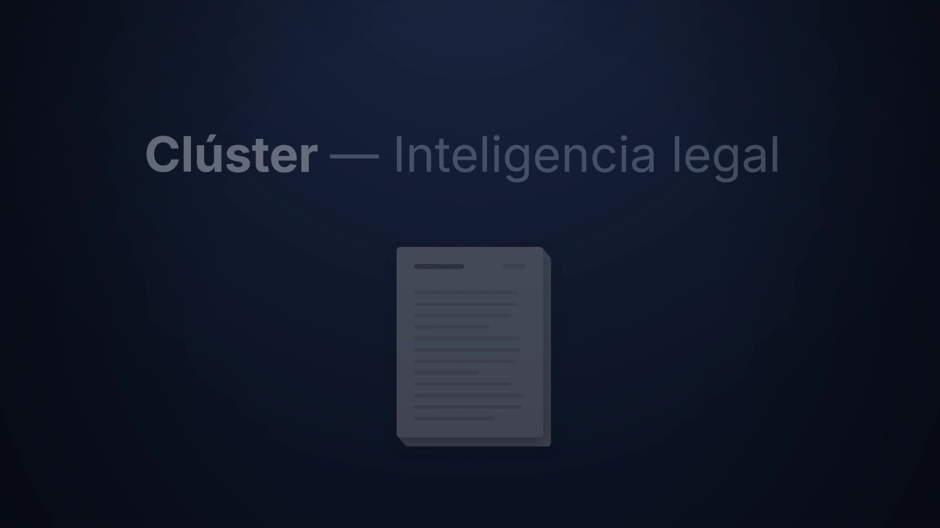 Landing de Clúster, inteligencia legal para despachos